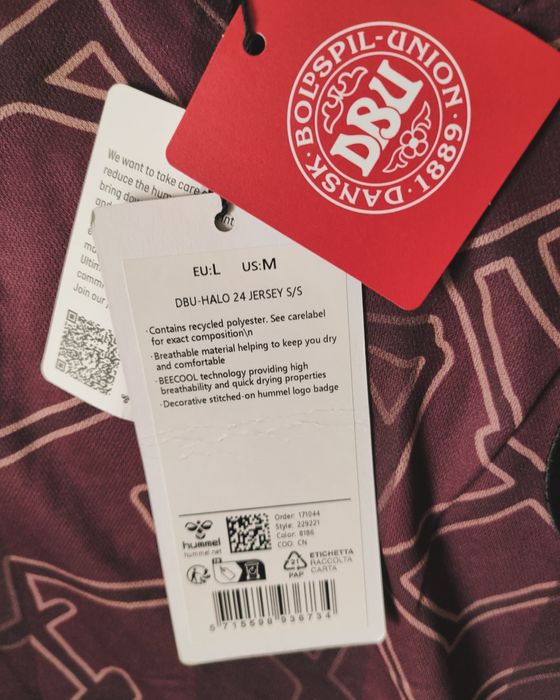 Camisola futebol adulto original Hummel Dinamarca Halo homem nova