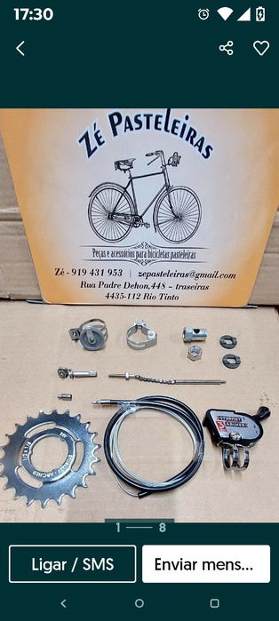 Kit de mudanças Sturmey 3V e corrente cubo sachs torpedo
