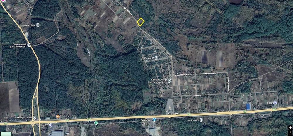 Земельна ділянка 25 соток с. Калинівка, Макарівський р-н. Власник!