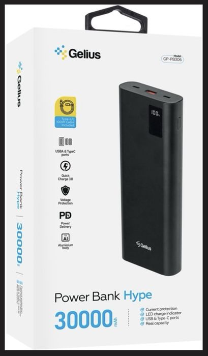 Повербанк для ноутбука Gelius Hype GP-PB306 30000 mAh QC+PD 100w