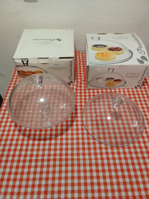 Conjunto pratos bolo vidro