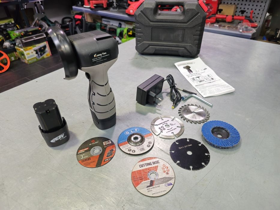 Мощная Аккумуляторная Мини Болгарка 16.8V +7шт дисков 76мм  +2Акб