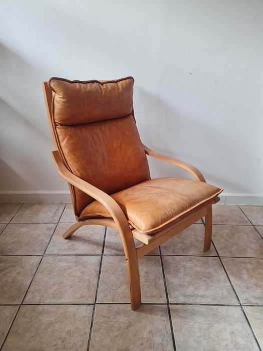 Fotel skórzany ,proj.Mogens Hansen,Dania lata 70,Mid-century,vintage