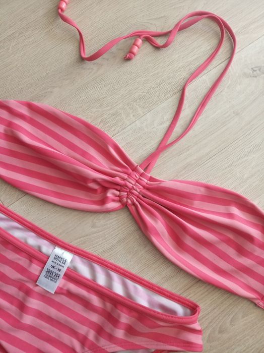 Strój kąpielowy Marks&Spencer 12 14 r 42 44 różowy paski