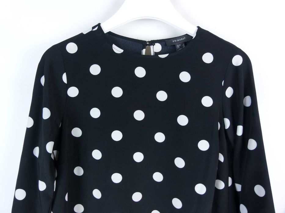 PRIMARK czarna bluzka w grochy 6 / 34