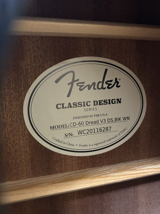 Акустична гітара Fender CD-60 Dread V3 Black