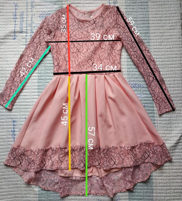 Детское розовое платье