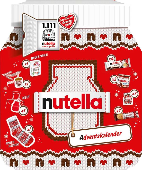 kalendarz adwentowy nutella  zestaw świąteczny 528 g