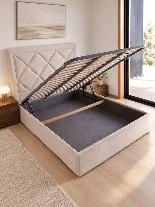 Cama Casal Estofada Losangulos