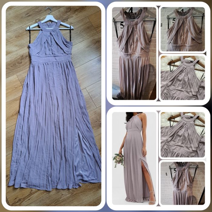 Sukienka fiolet  Asos 40  tfnc London  plisowana długa