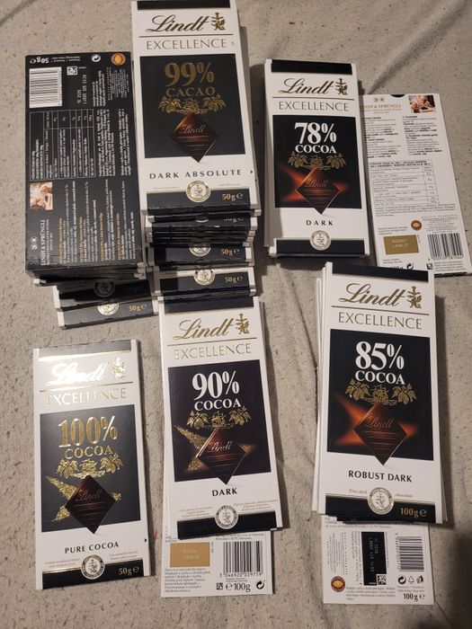 Czekolady lindt 22x99%  1x100%