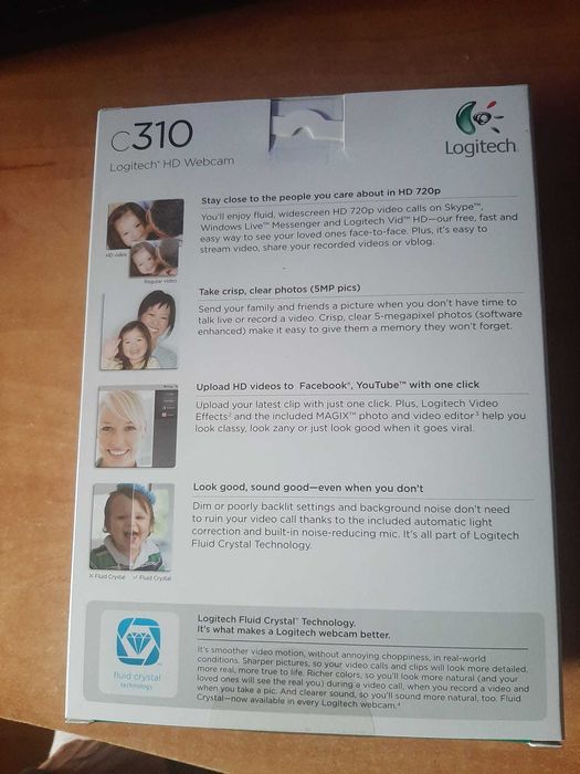 Logitech HD Webcam c310 720p com micro nova, selada