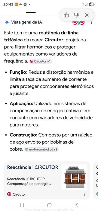 Reatância de linha trifássica