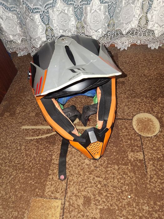 Мото Шолом МТ Сіро Оранжевий
