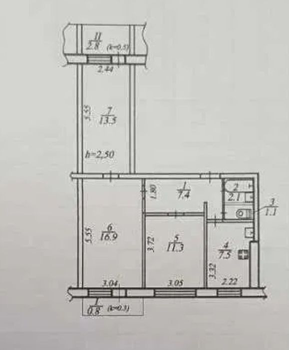 Продам 3к.квартиру Победа