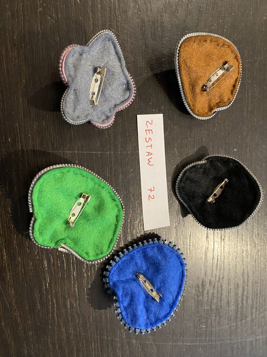 Broszki handmade z suwaków unikat zestaw 72