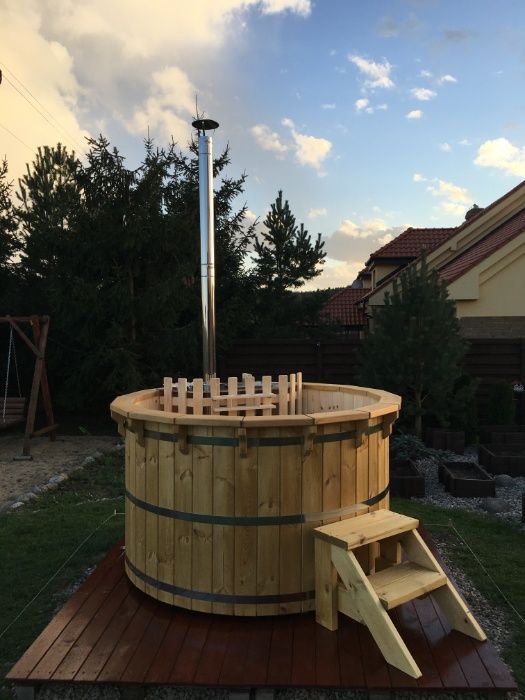 Gorąca Beczka Kąpielowa 180cm Balia Bania Ruska Sauna Ogrodowa