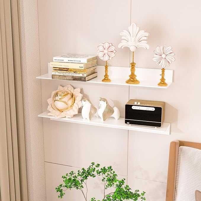 akrylowy organizer ścienny 2 x półka 78cm biała