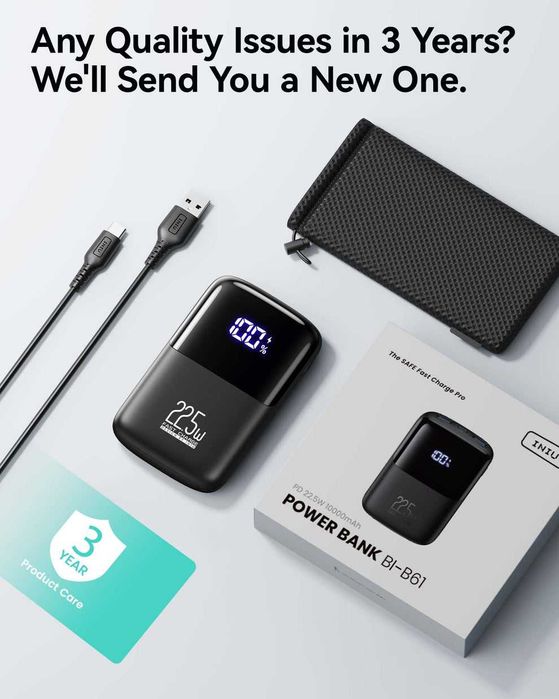 NOVA! Iniu Power Bank Powerbank 10000 mAh 22,5W