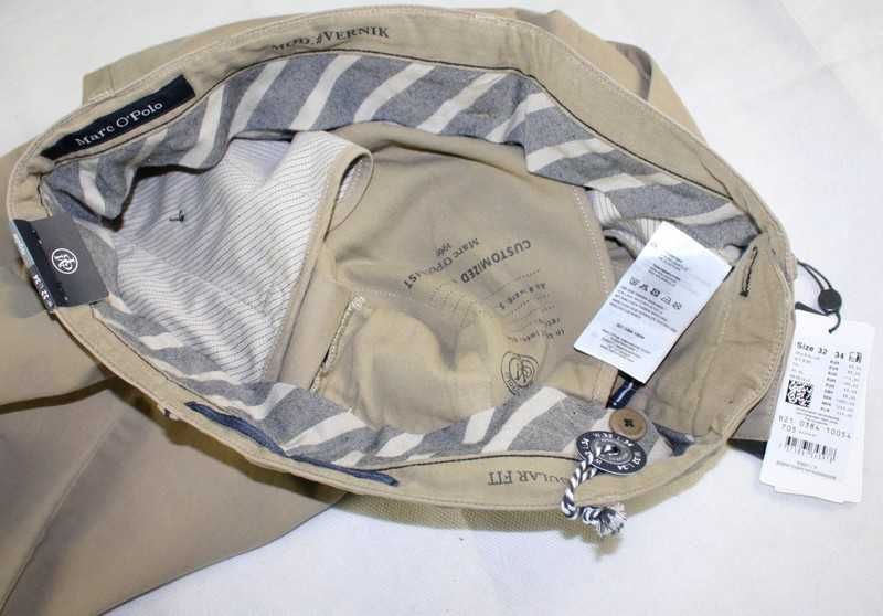 Męskie spodnie Marc O'Polo -Vernik -Chino jasny beż nowe oryg. W32/L34