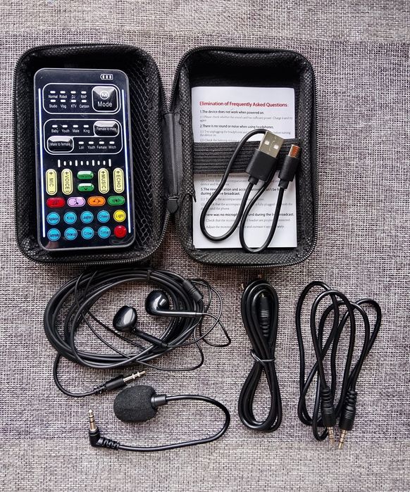 MODULATOR GŁOSU Zmieniacz Dźwięku 8 Trybów Mowy I9 Mini Karta Dźwiękowa