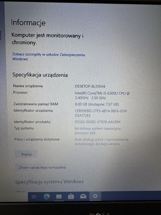 Laptop Dell Latitude E5270 i5 vpro 8GB RAM