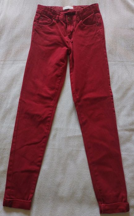 Calças Skinny Fit Vermelhas, 11-12A