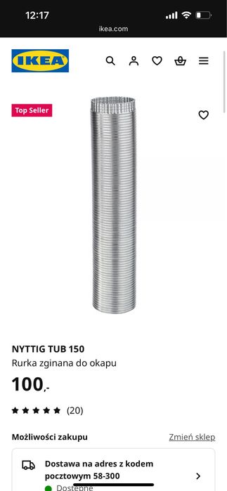 Rura spiro Ikea nowa niezakladana