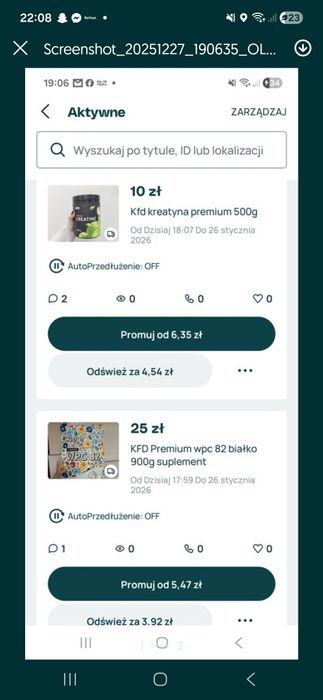 Kfd kreatyna premium 500g zestaw odżywek