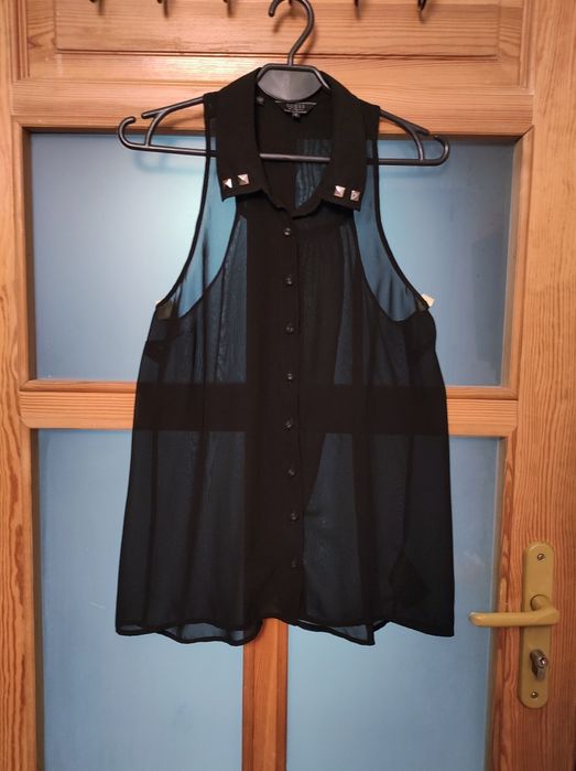 Kamizelka szyfonowa S Guess czarna zwiewna mgiełka