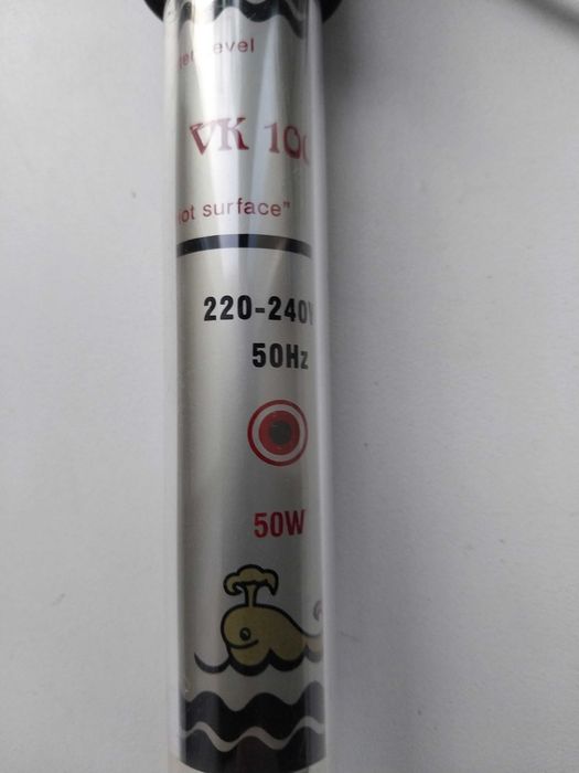 Аквариумный нагреватель воды автоматический  VK100 - 220В/50W рабочий
