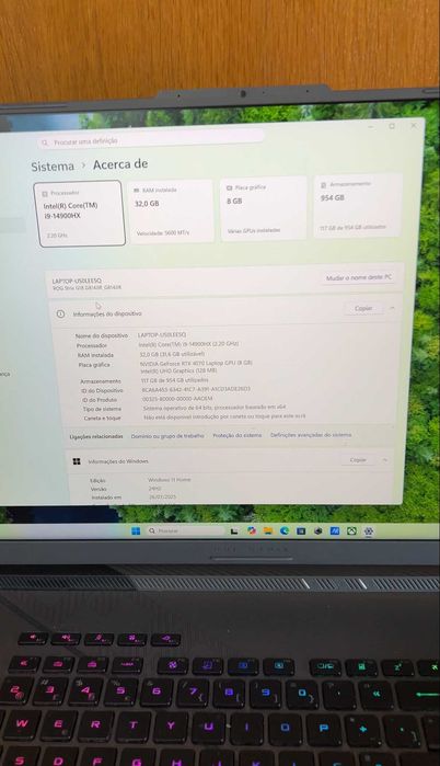 ASUS ROG Strix G18 | i9-14900HX | RTX 4070 | 32GB RAM | 1TB SSD | Como novo