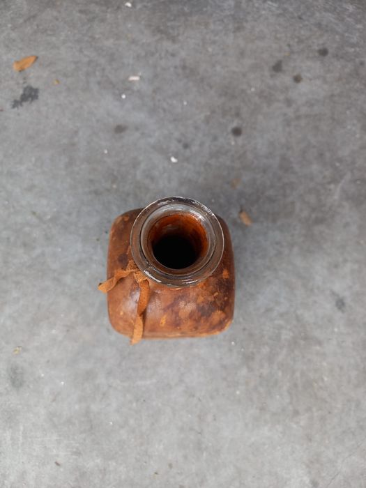 Garrafa de vidro decorada