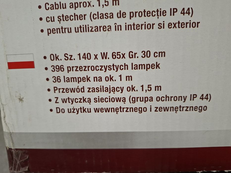 Ozdoba świecący renifer z saniami