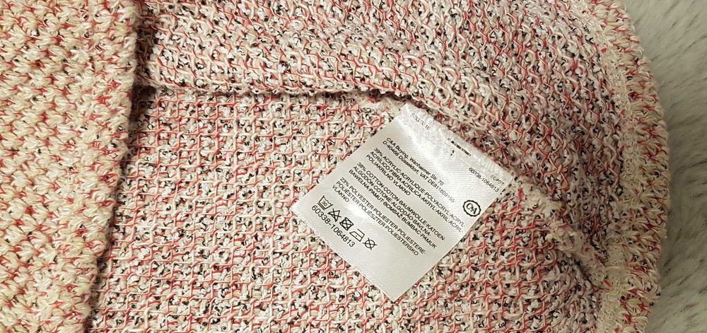 Sweterek r. M / L, róż, vintage, szerokie rękawy, aplikacja, swetr