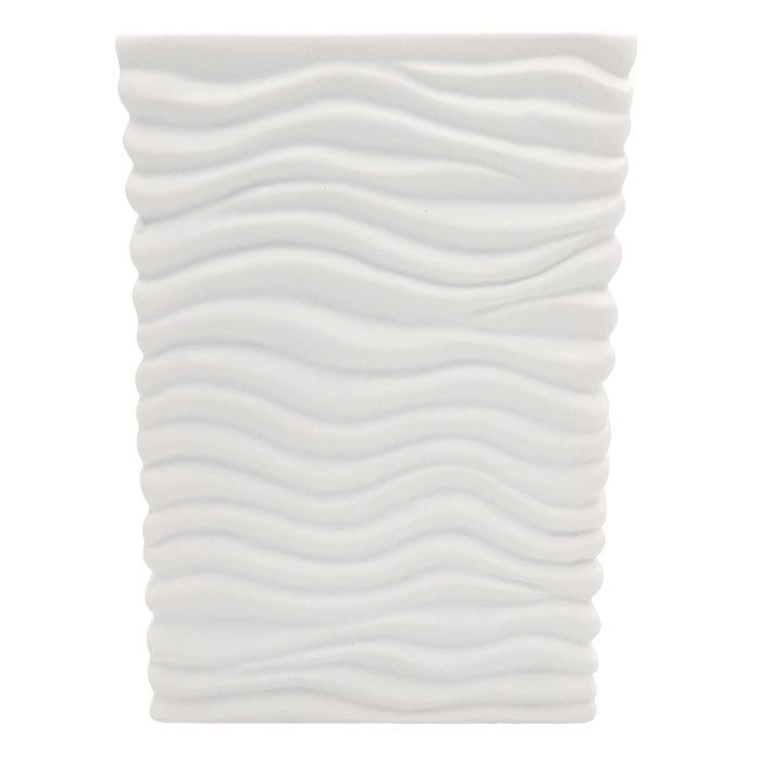Wazon na kwiaty biały duży flakon ceramiczny prostokątny 23cm