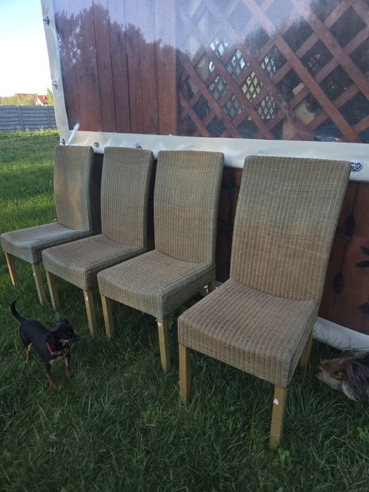 4 Krzesła rattan