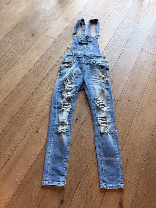 Stylowa ogrodniczki jeansowe Philip Plein