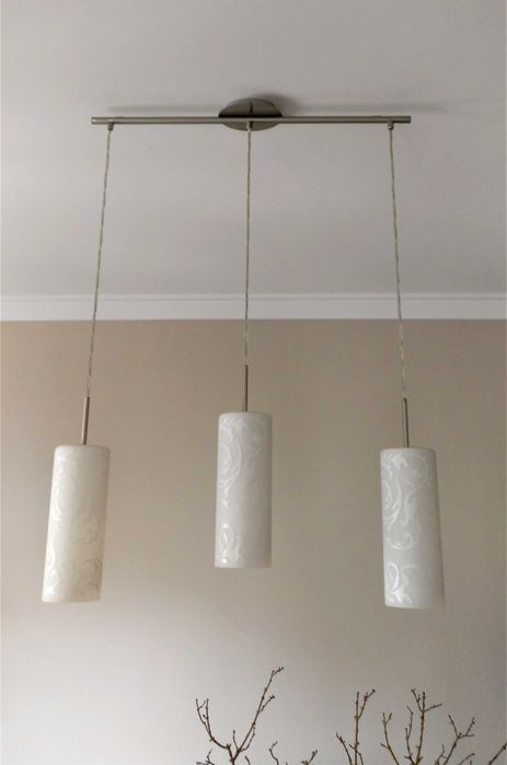 Candeeiro suspenso de sala em vidro