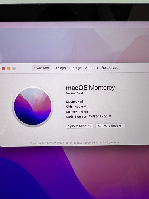 620$ MacBook Air 13" 2020 Z1240 M1 / 16 GB / 256gb SSD