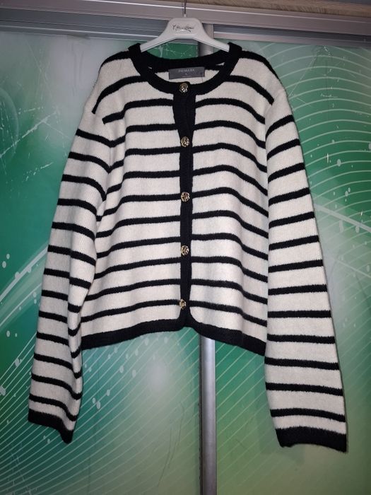 Новий укорочений кардиган Primark (Німеччина) у смужку з вовною, розмір L