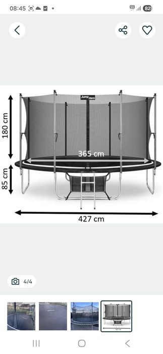 Trampolina  427 cm  14 FT plus Siatka ochronna