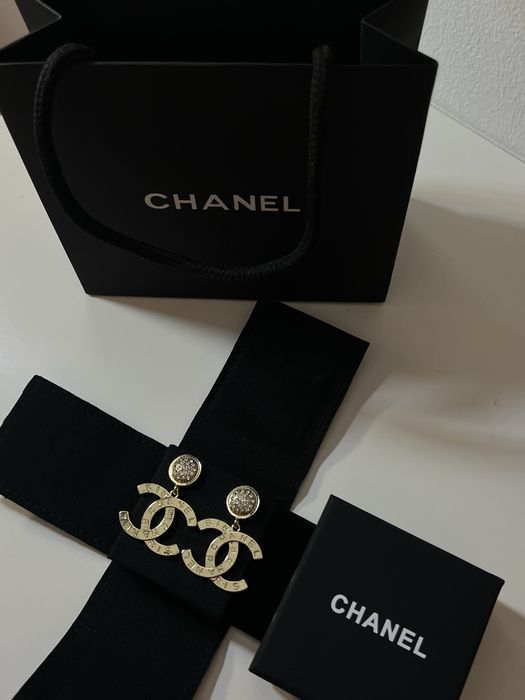 Chanel kolczyki złote + opakowania