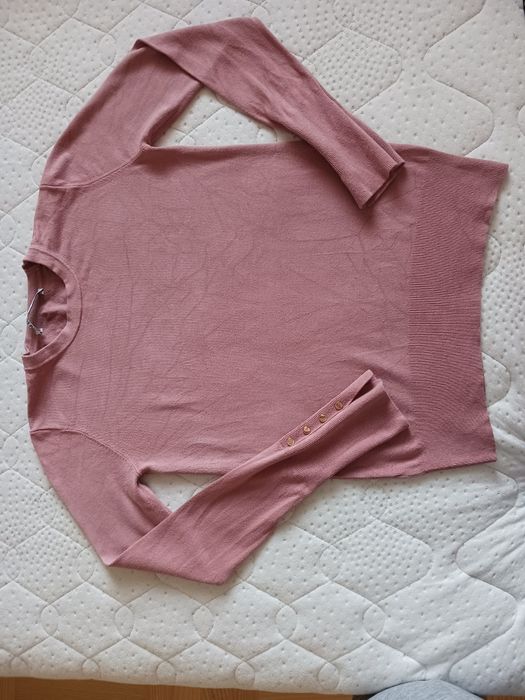 Zara pudrowy róż bluzka sweterek. Rozm. S