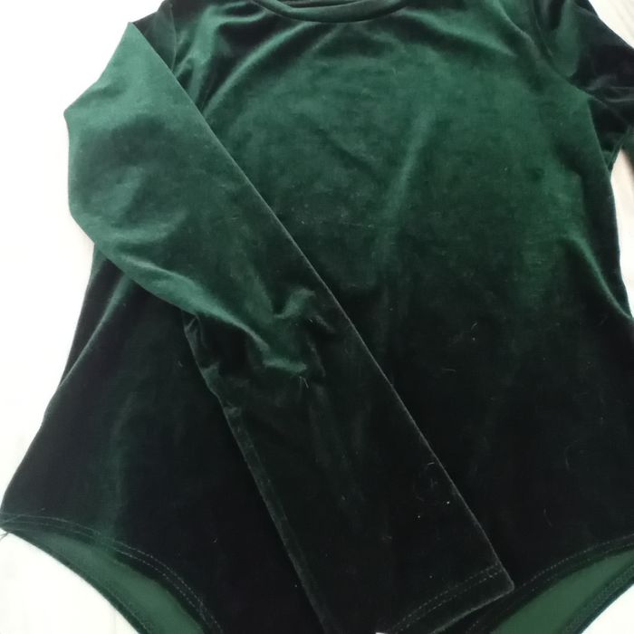 Welurowe body butelkowa zieleń M