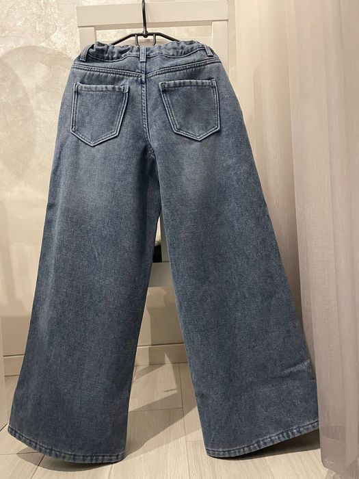 Джинси на флісі 152 158 широкі wide leg утеплені джинси