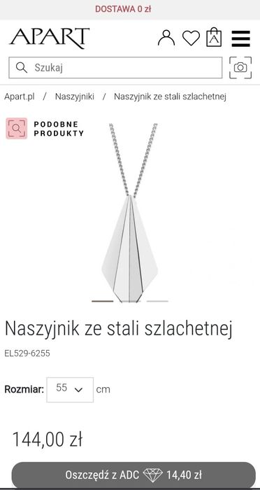 Zestaw Apart naszyjnik i kolczyki