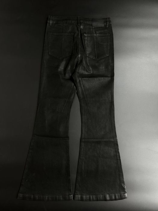 Mijko jeans flared black black джинси чорні кльош  восковані waxed S M L XL