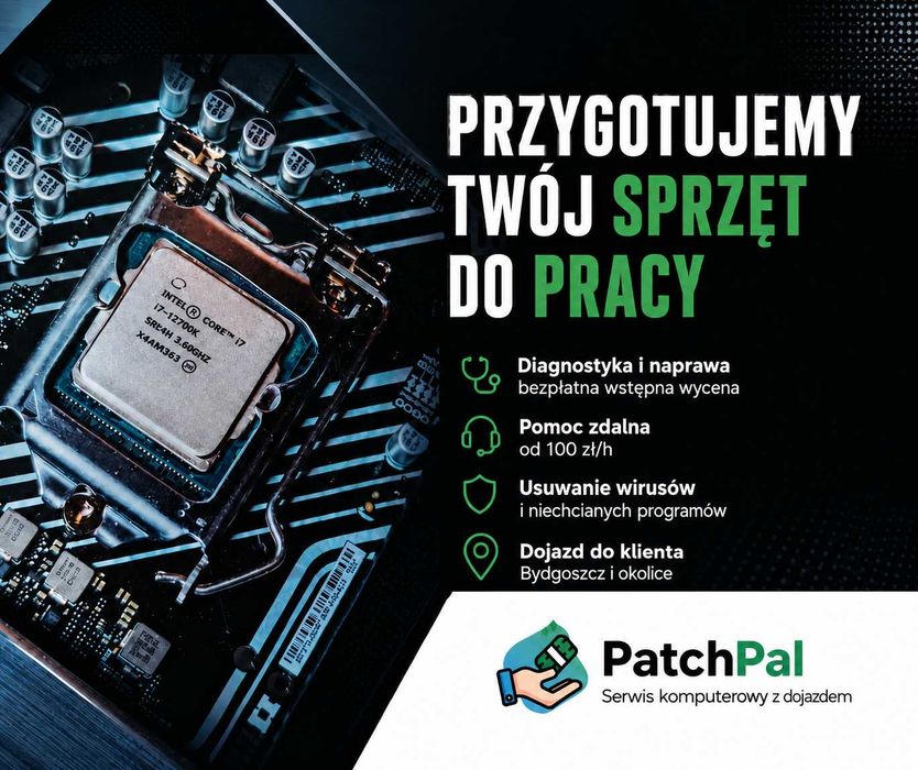 Serwis komputerowy Bydgoszcz z dojazdem | Naprawa laptopów i PC, Windows | Pomoc zdalna