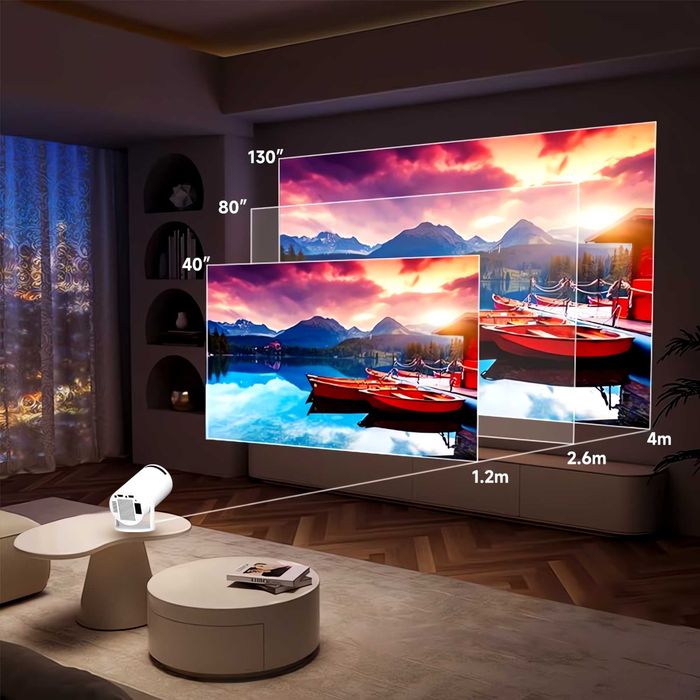 PROJEKTOR HD 720P RZUTNIK Przenośny 4K Led Android 11 Wifi Aplikacje